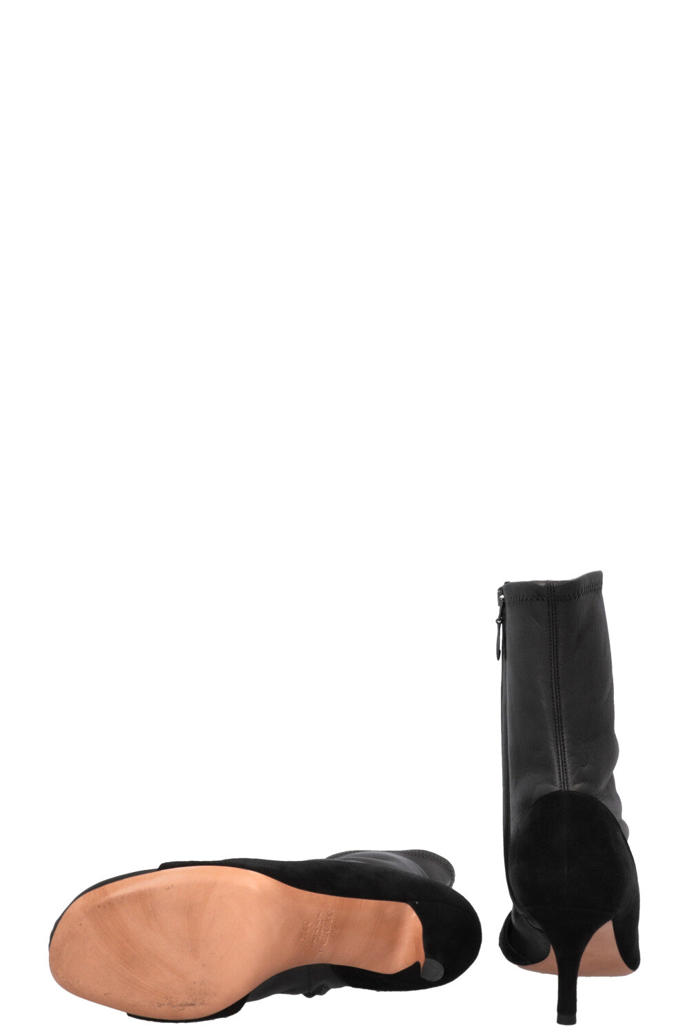 VALENTINO Crystal Details Boots Leather Black