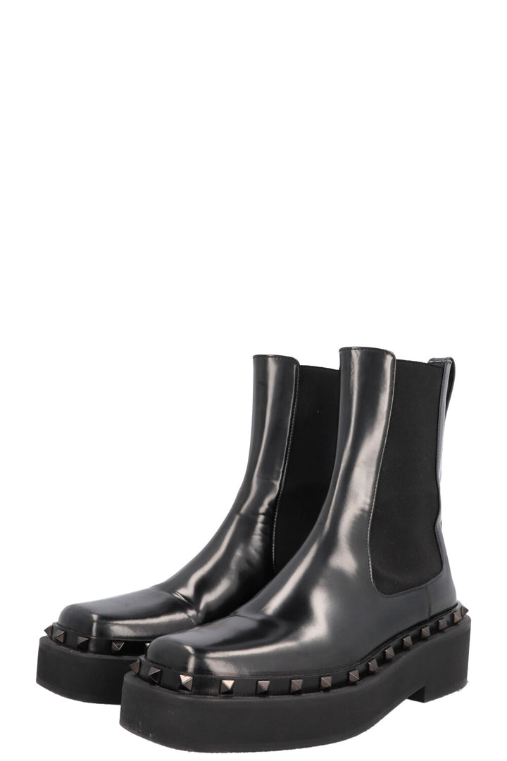 VALENTINO Rockstud Boots Leather Black