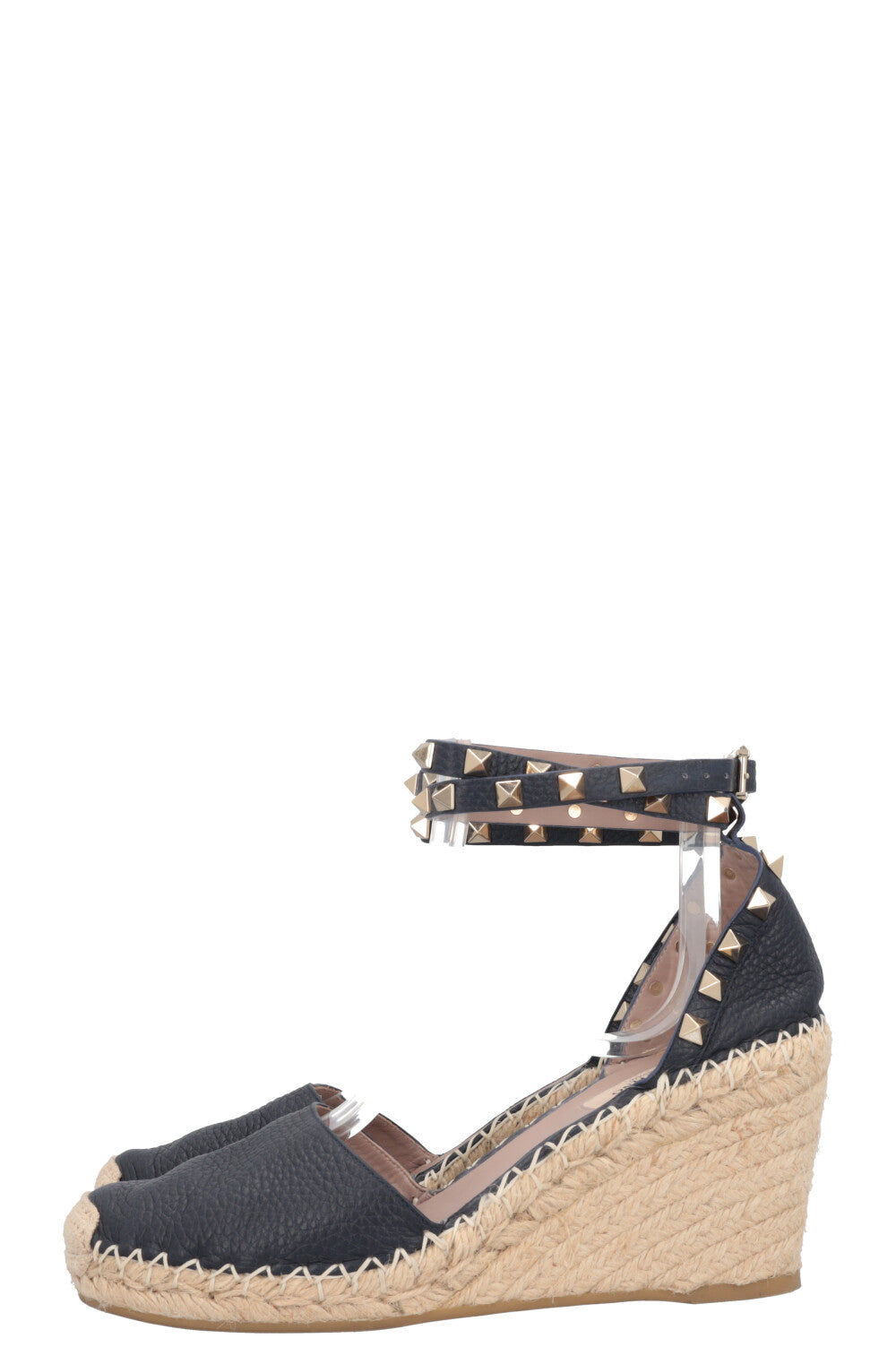 VALENTINO Rockstud Wedge Heels Navy