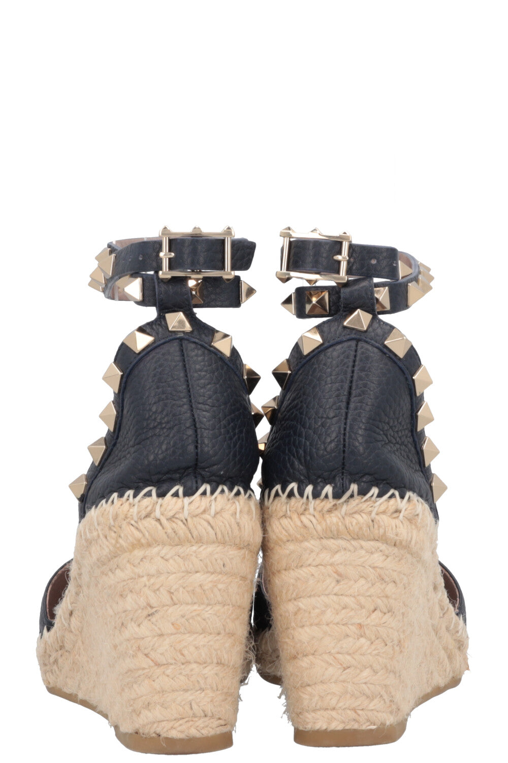 VALENTINO Rockstud Wedge Heels Navy