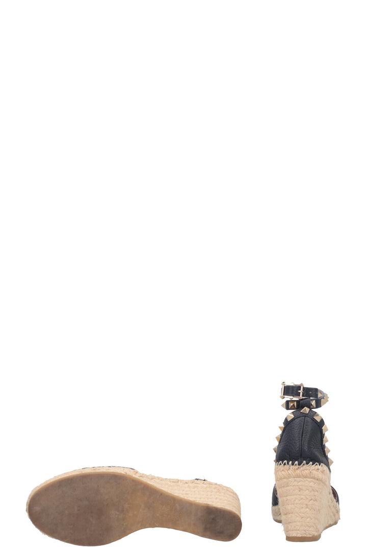VALENTINO Rockstud Wedge Heels Navy