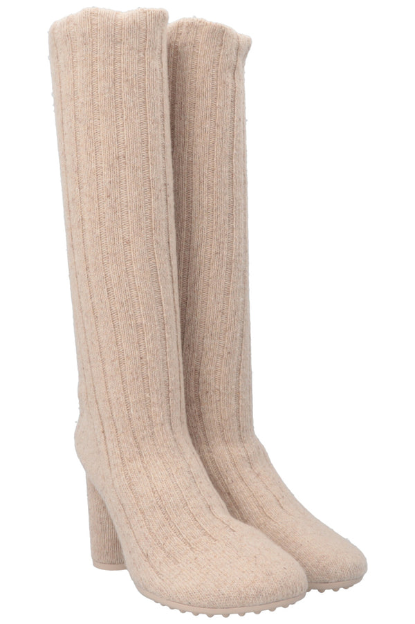 BOTTEGA VENETA Atomic Boots Knit Dune Melange