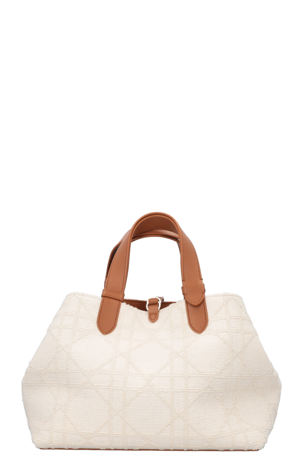 CHRISTIAN DIOR Medium Toujours Bag Macrocannage Canvas White Brown
