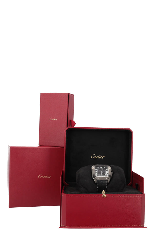 CARTIER Santos De Cartier Watch Large Black