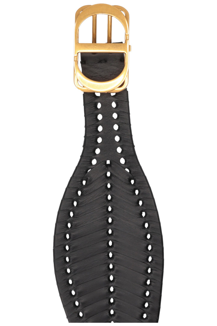 CHRISTIAN DIOR Braided 30 Montaigne Belt Leather Black