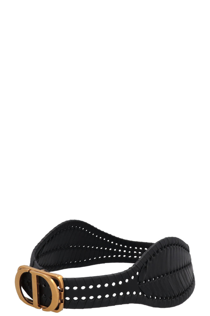 CHRISTIAN DIOR Braided 30 Montaigne Belt Leather Black