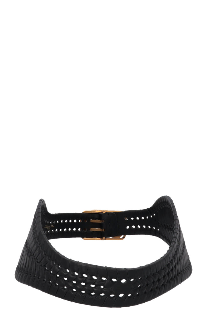 CHRISTIAN DIOR Braided 30 Montaigne Belt Leather Black