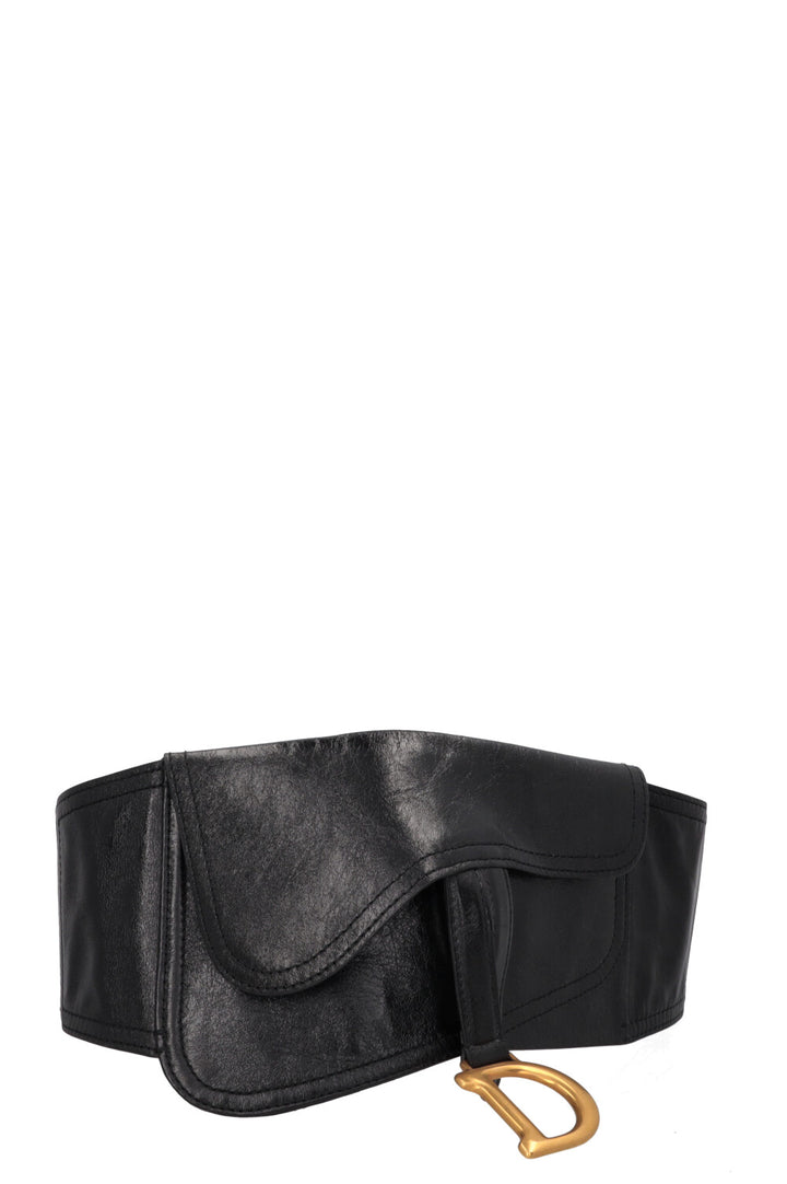 CHRISTIAN DIOR Saddle Waist Belt Black