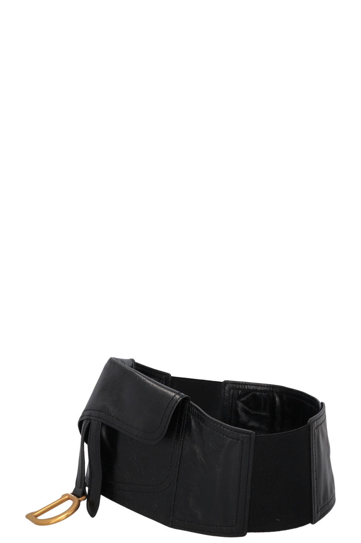 CHRISTIAN DIOR Saddle Waist Belt Black