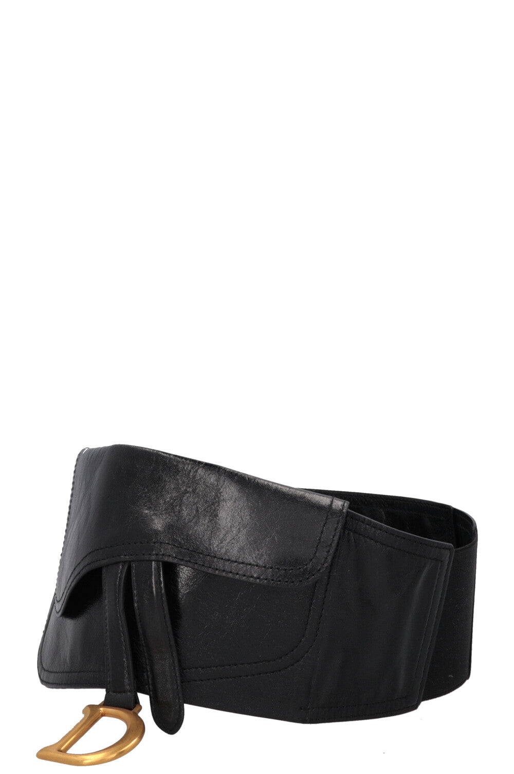 CHRISTIAN DIOR Saddle Waist Belt Black