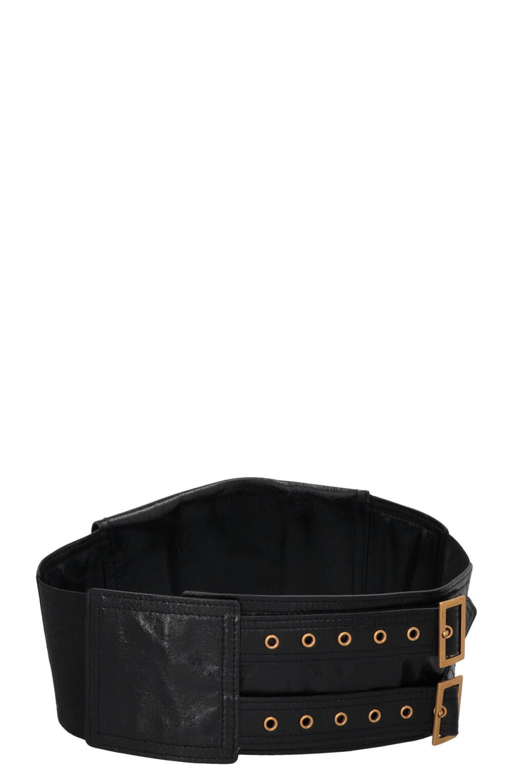 CHRISTIAN DIOR Saddle Waist Belt Black
