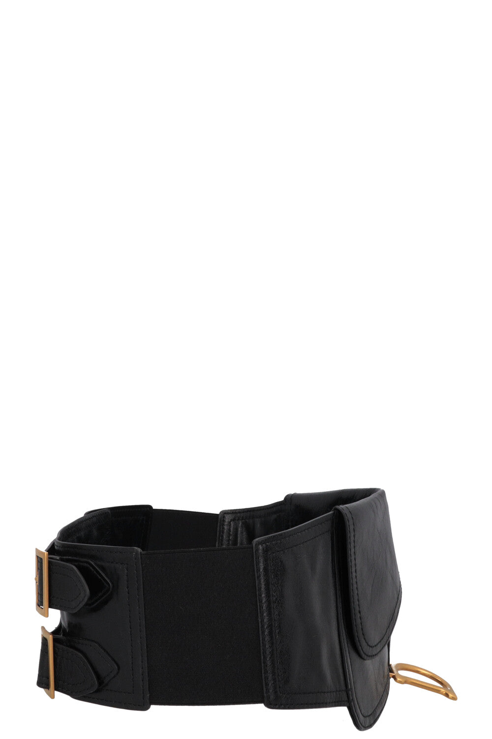 CHRISTIAN DIOR Saddle Waist Belt Black