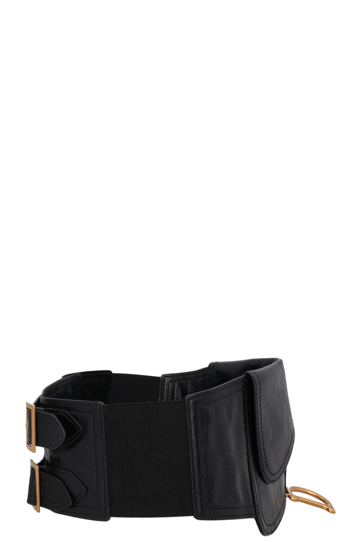CHRISTIAN DIOR Saddle Waist Belt Black