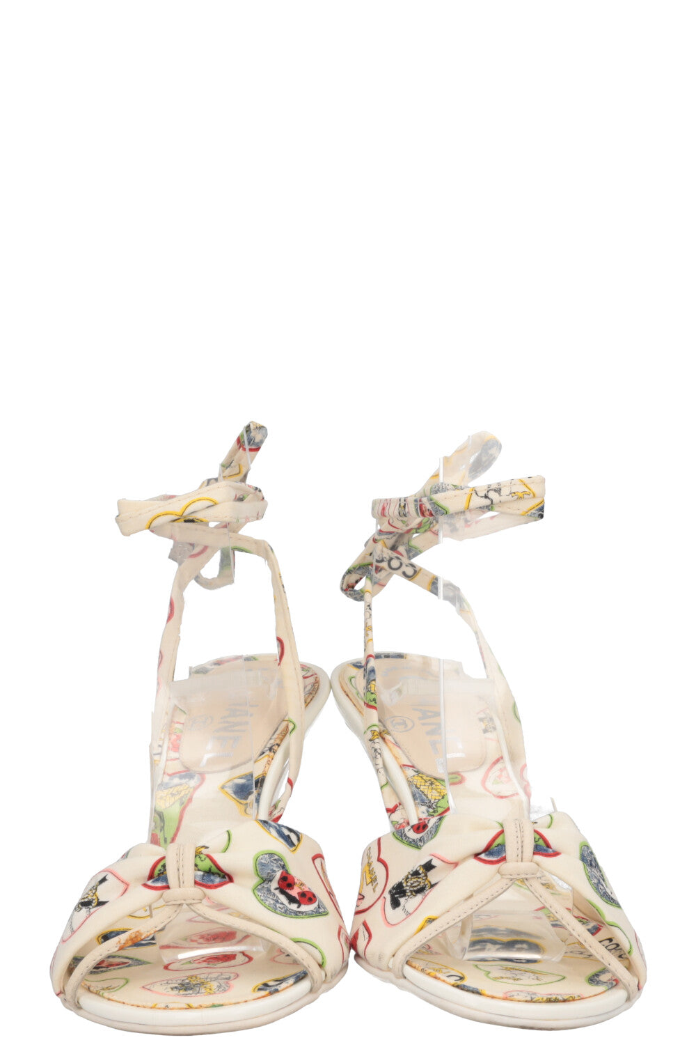 CHANEL Printed Heels White