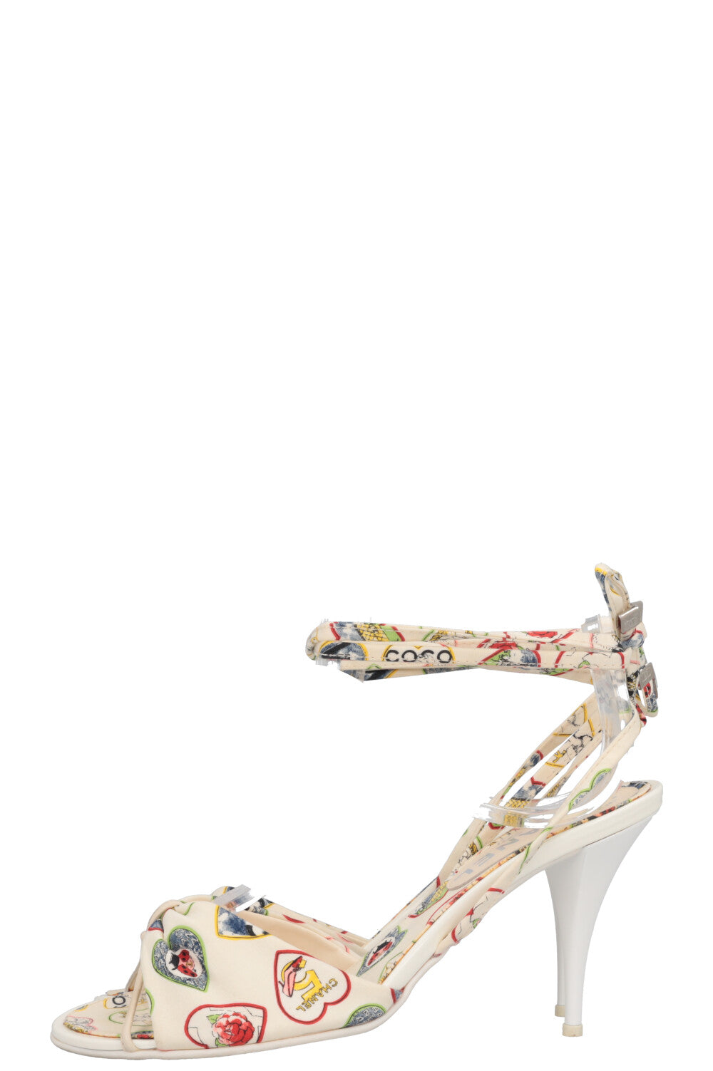 CHANEL Printed Heels White