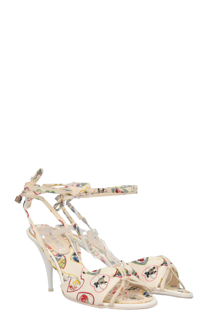 CHANEL Printed Heels White