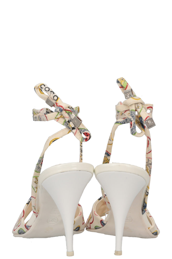 CHANEL Printed Heels White