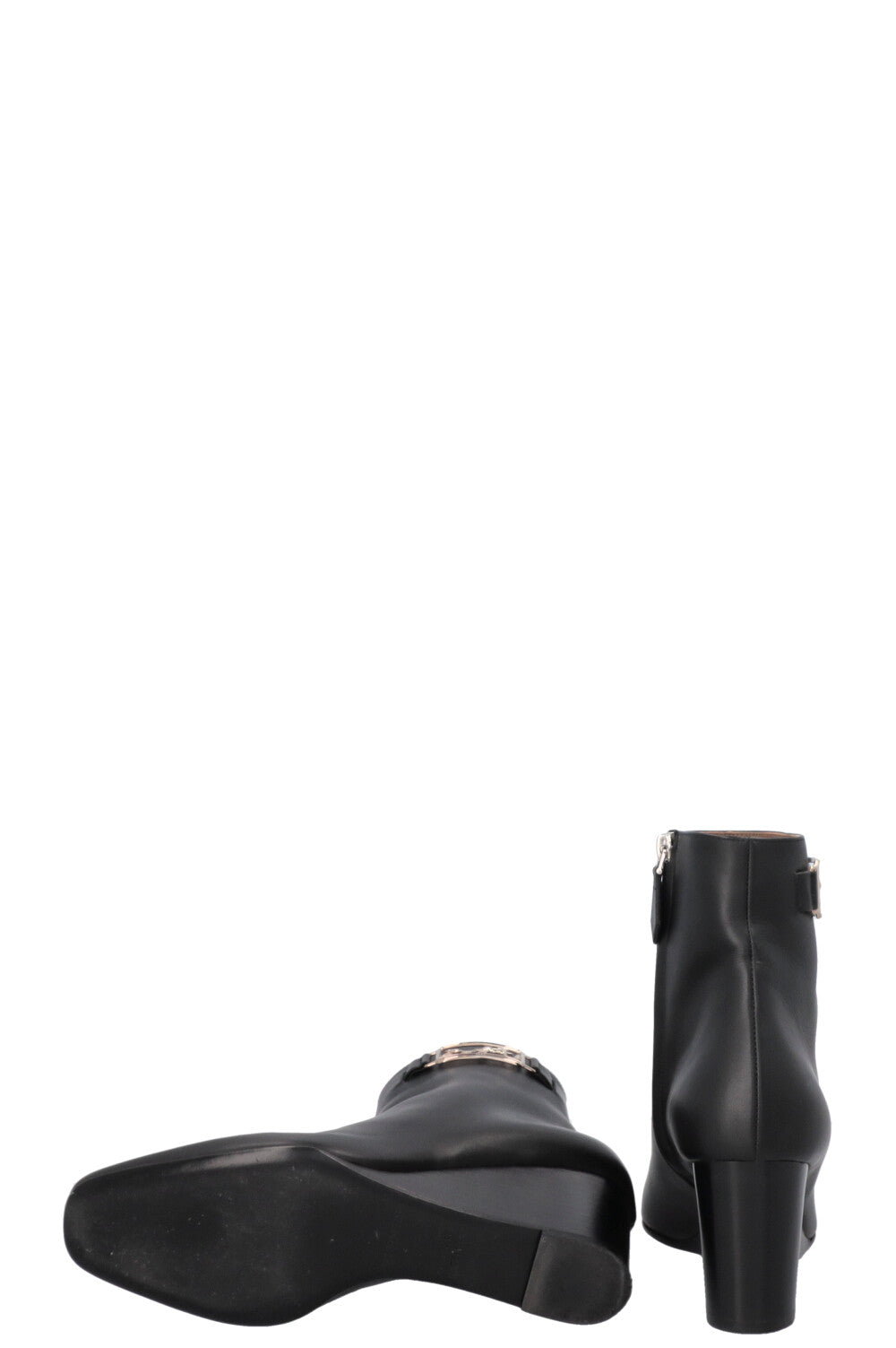 HERMÈS Andrene Ankle Boots Leather Black