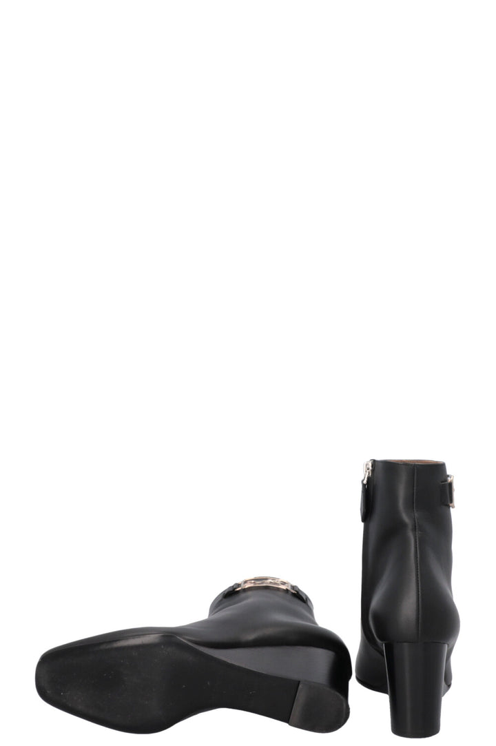 HERMÈS Andrene Ankle Boots Leather Black