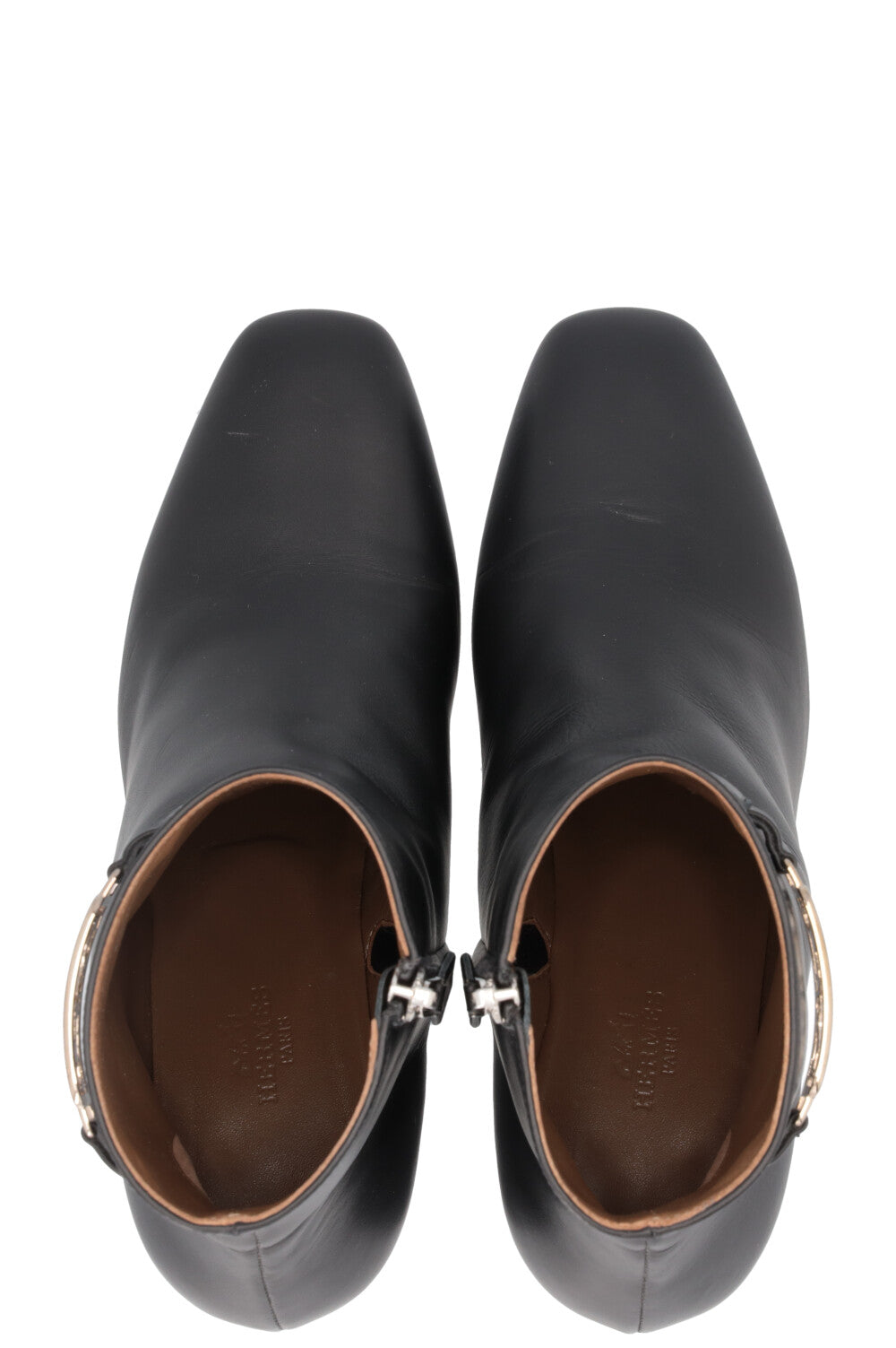 HERMÈS Andrene Ankle Boots Leather Black