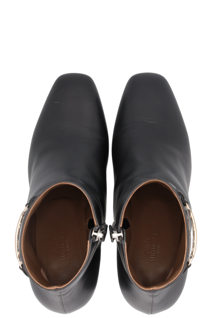 HERMÈS Andrene Ankle Boots Leather Black