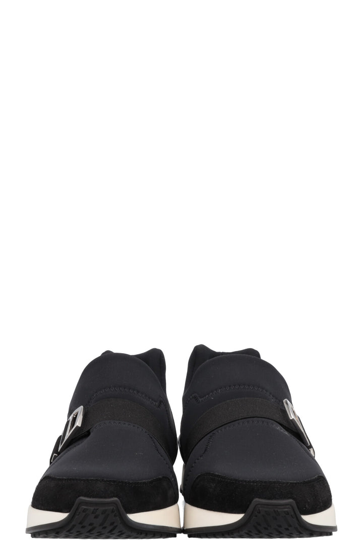 HERMÈS Run Neoprene Slip On Sneaker Black Nylon