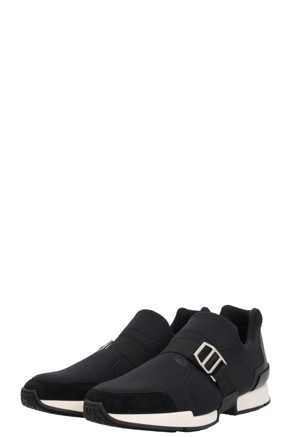 HERMÈS Run Neoprene Slip On Sneaker Black Nylon