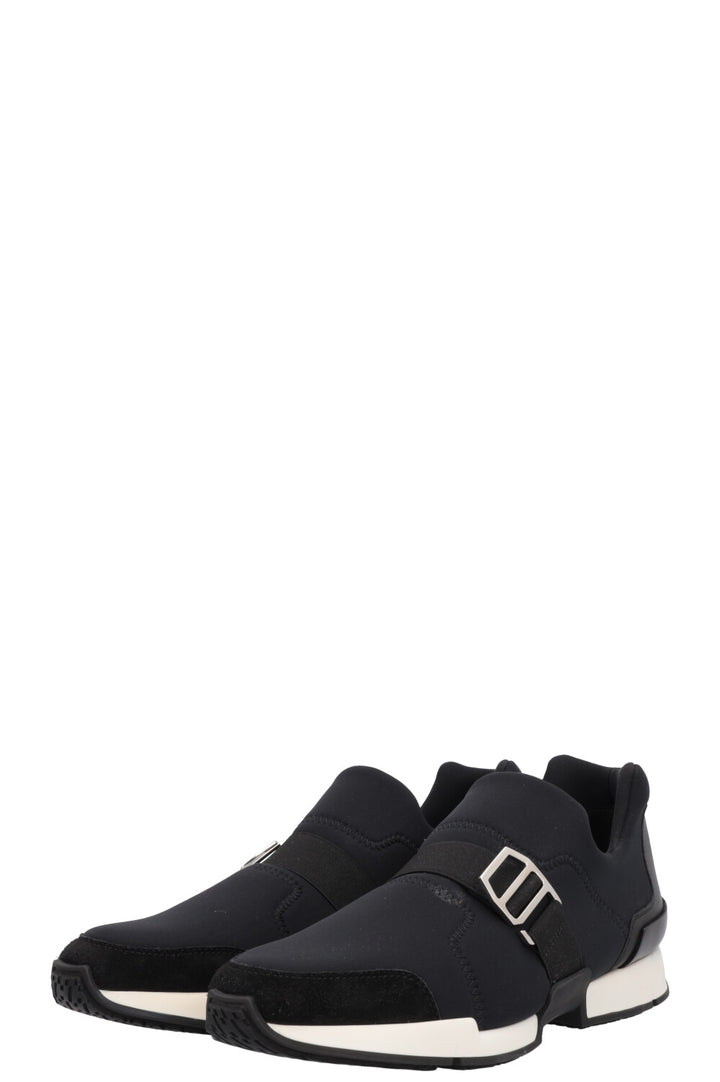 HERMÈS Run Neoprene Slip On Sneaker Black Nylon