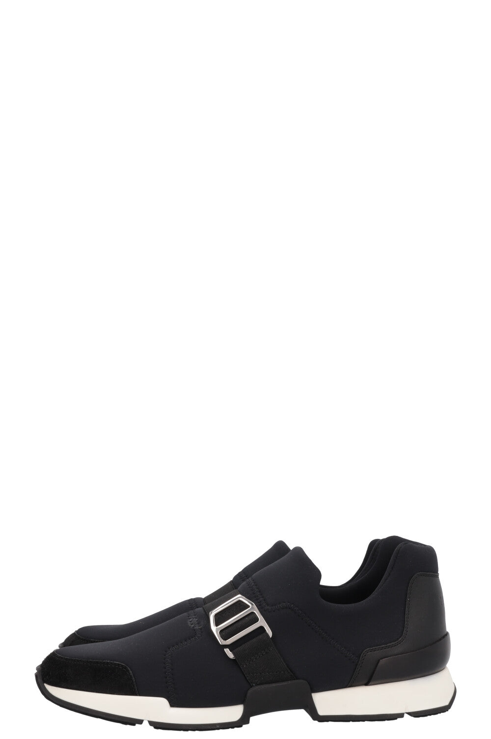 HERMÈS Run Neoprene Slip On Sneaker Black Nylon