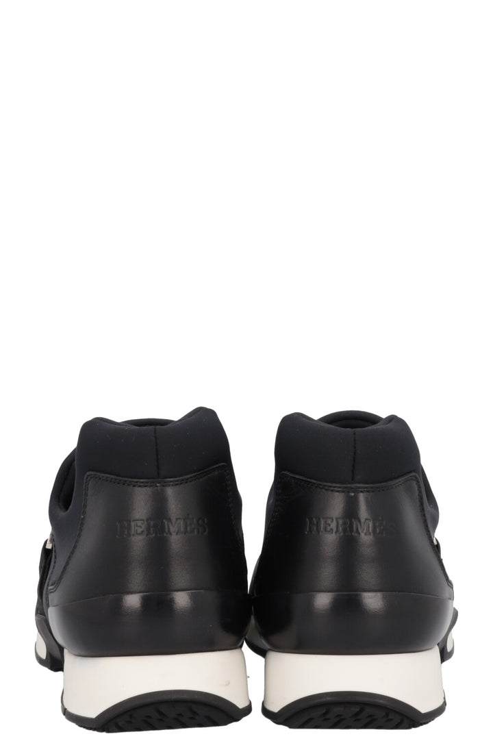 HERMÈS Run Neoprene Slip On Sneaker Black Nylon