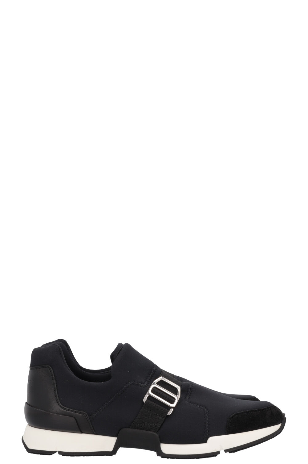 HERMÈS Run Neoprene Slip On Sneaker Black Nylon