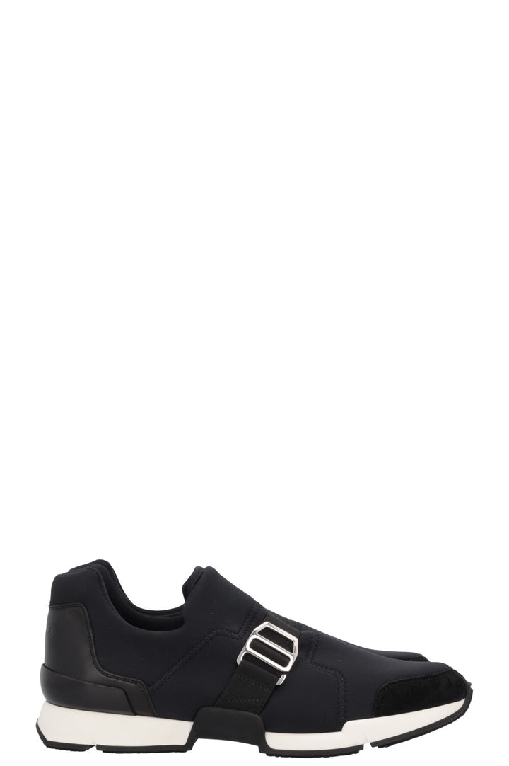 HERMÈS Run Neoprene Slip On Sneaker Black Nylon
