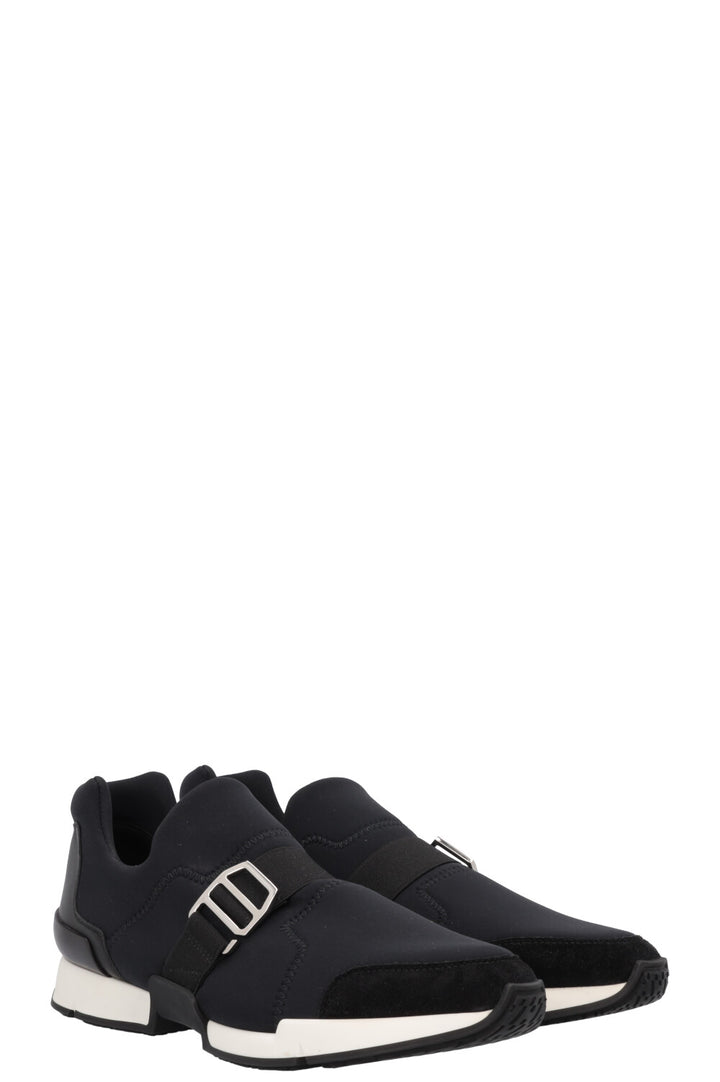HERMÈS Run Neoprene Slip On Sneaker Black Nylon