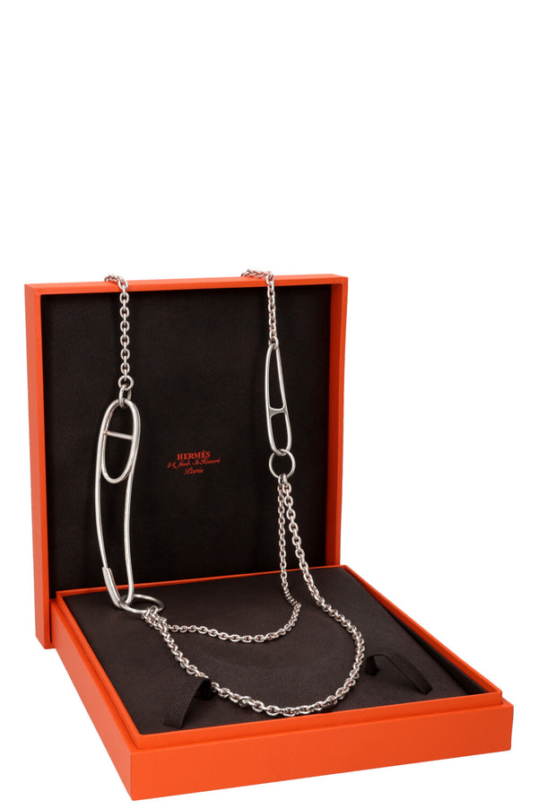 HERMÈS Chaîne d´Ancre Punk Necklace Long Silver