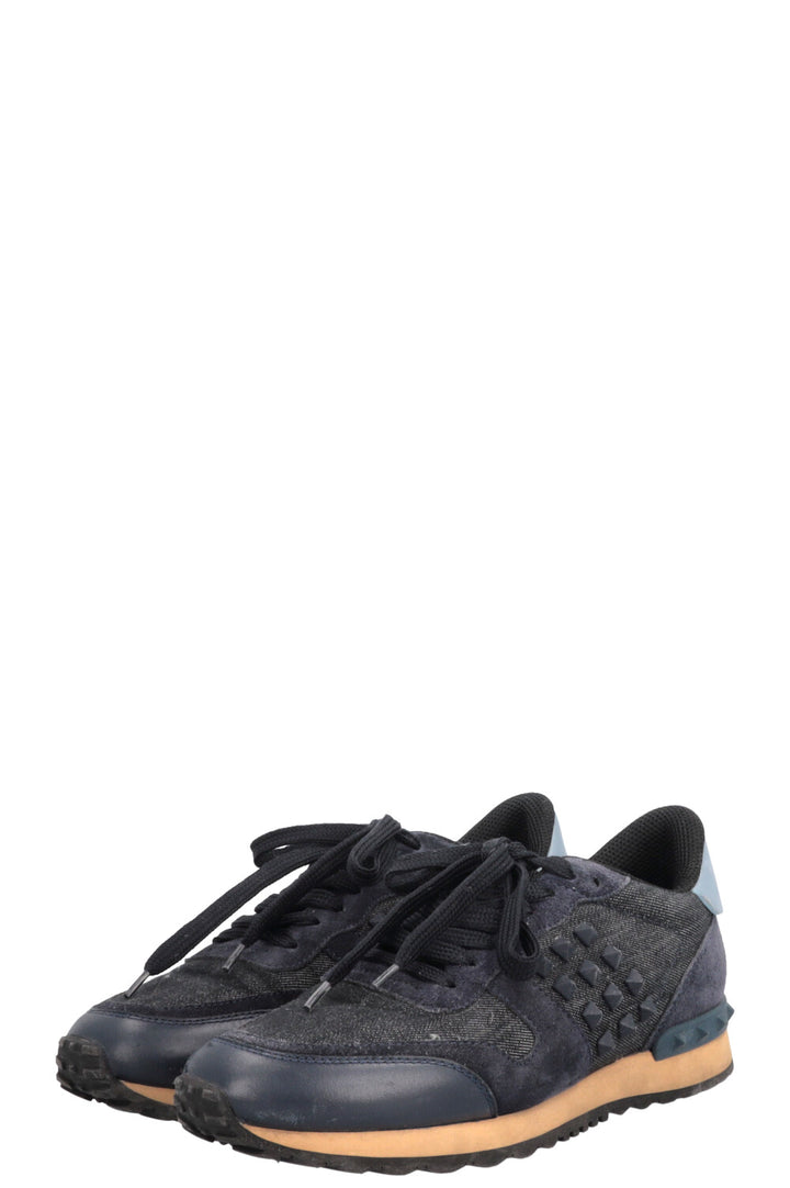 VALENTINO Rockstud Sneakers Denim Blue