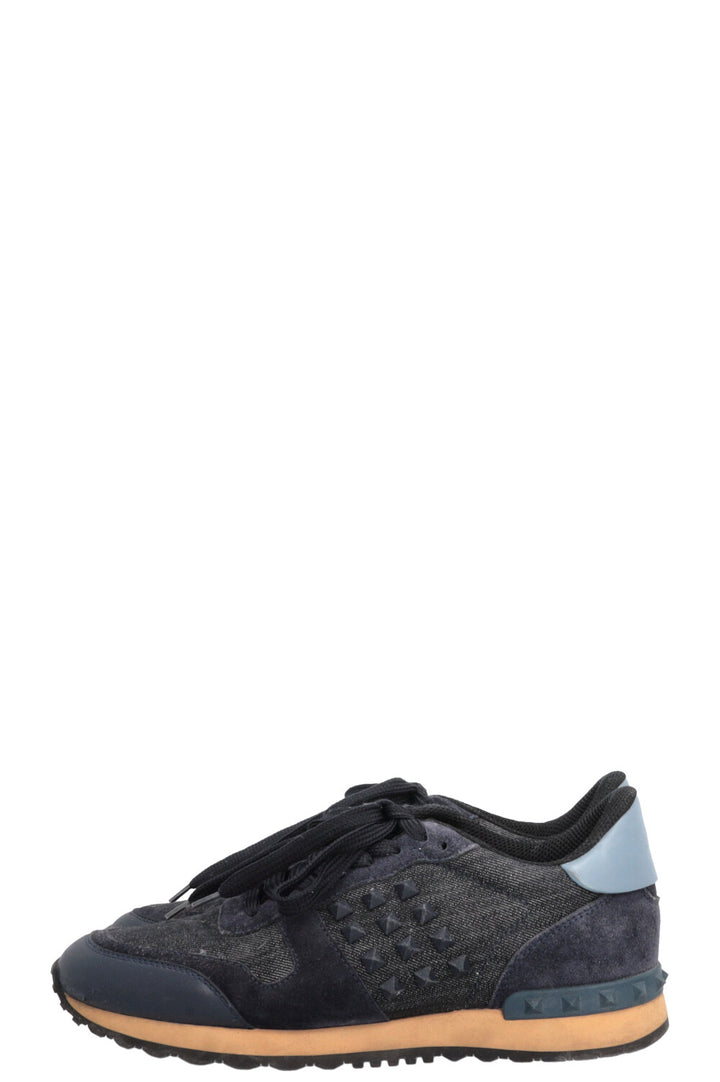 VALENTINO Rockstud Sneakers Denim Blue
