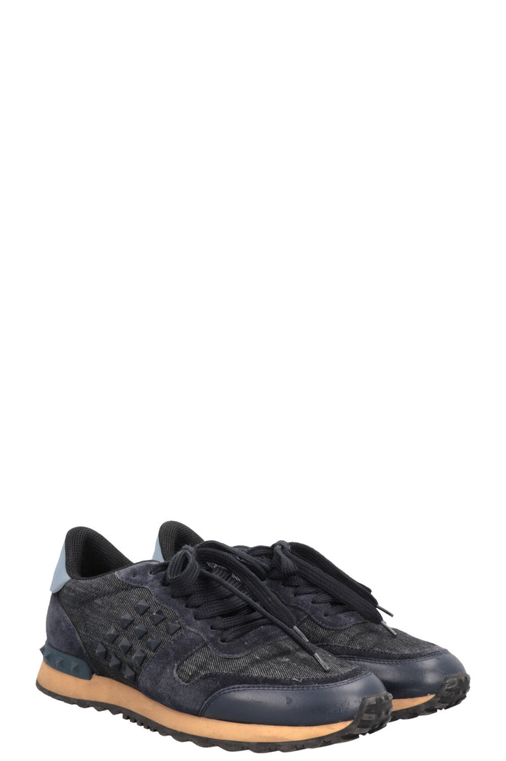 VALENTINO Rockstud Sneakers Denim Blue