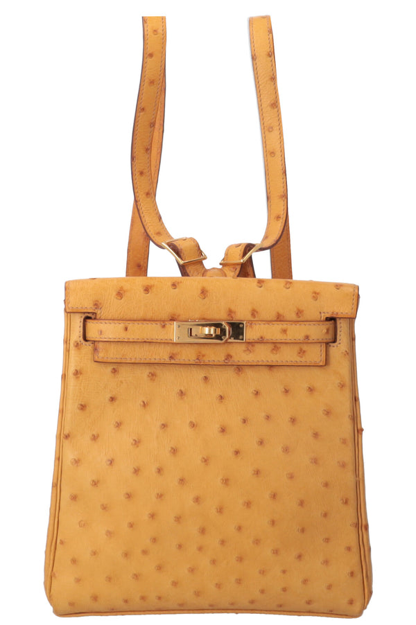 HERMÈS Kelly Ado 20 Ostrich Safran