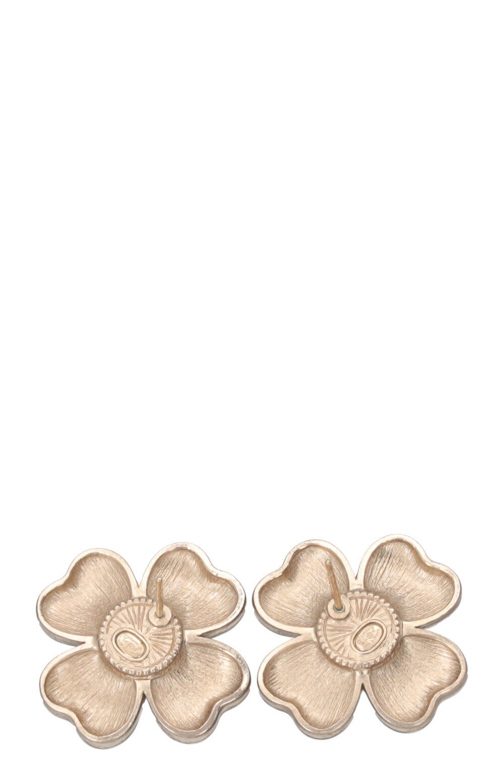 CHANEL 2021 Flower Earrings Pearl Champagne