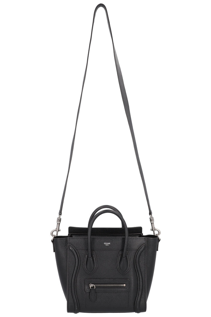 CELINE Nano Luggage Crossbody Bag Black