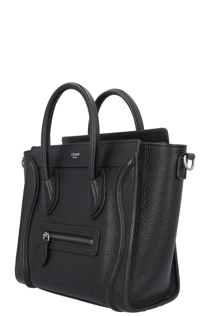 CELINE Nano Luggage Crossbody Bag Black