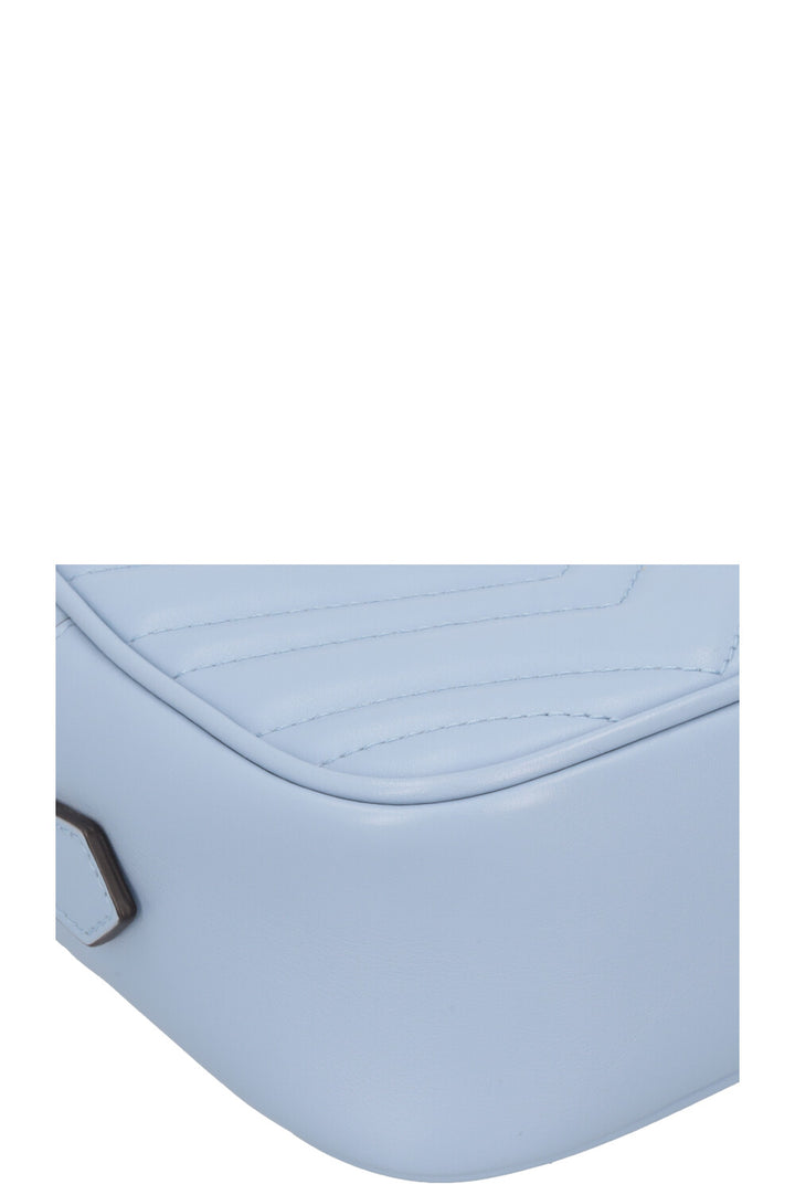 GUCCI Marmont Camera Bag Leather Blue