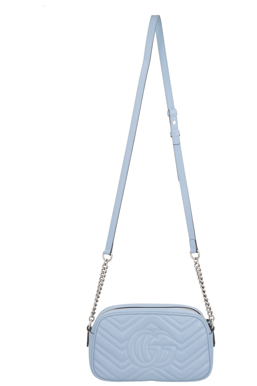 GUCCI Marmont Camera Bag Leather Blue