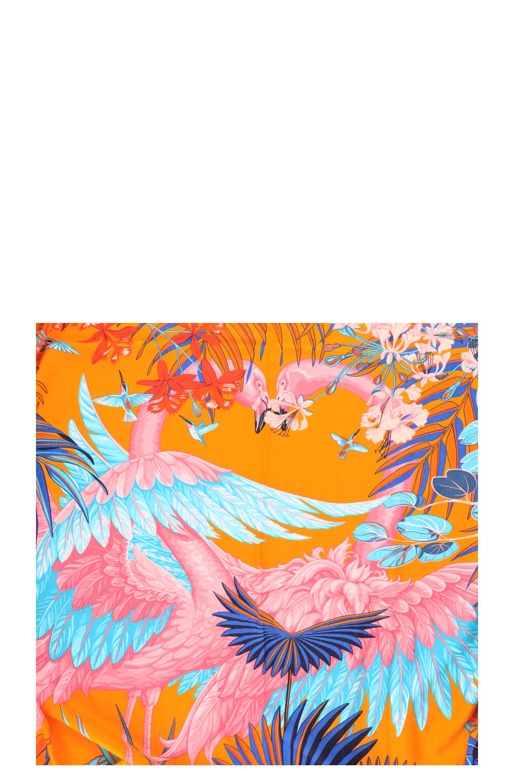 HERMÈS Flamingo Party Scarf 140 Silk Cashmere Multicolor