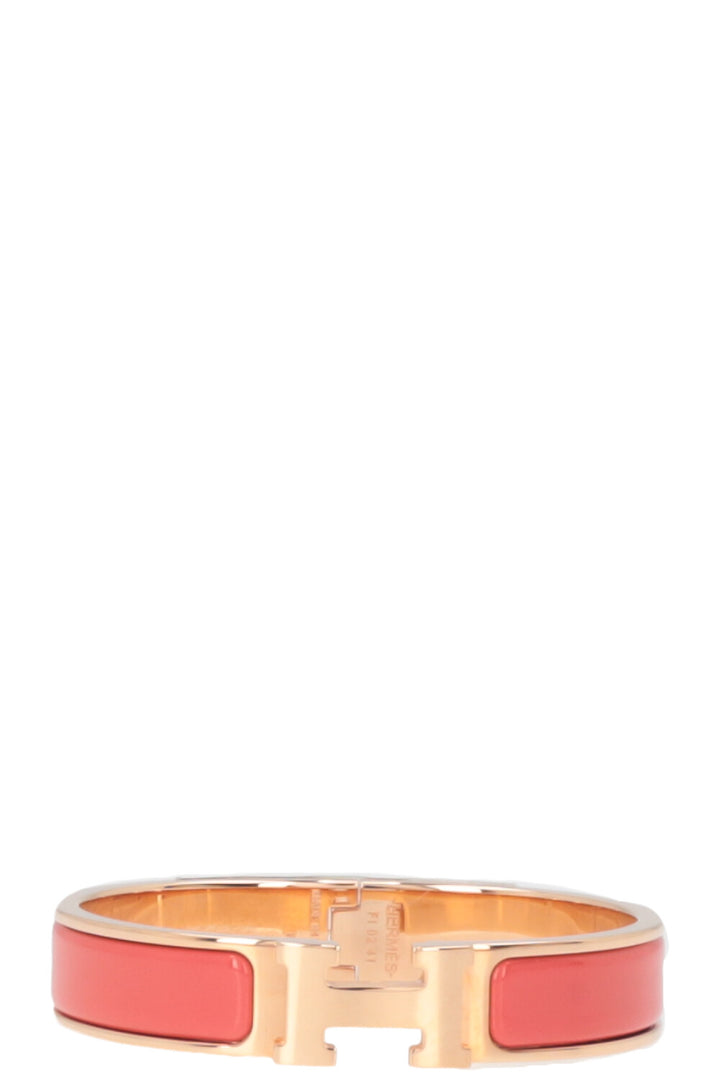 HERMÈS Clic H Bracelet Rose Gold Coral