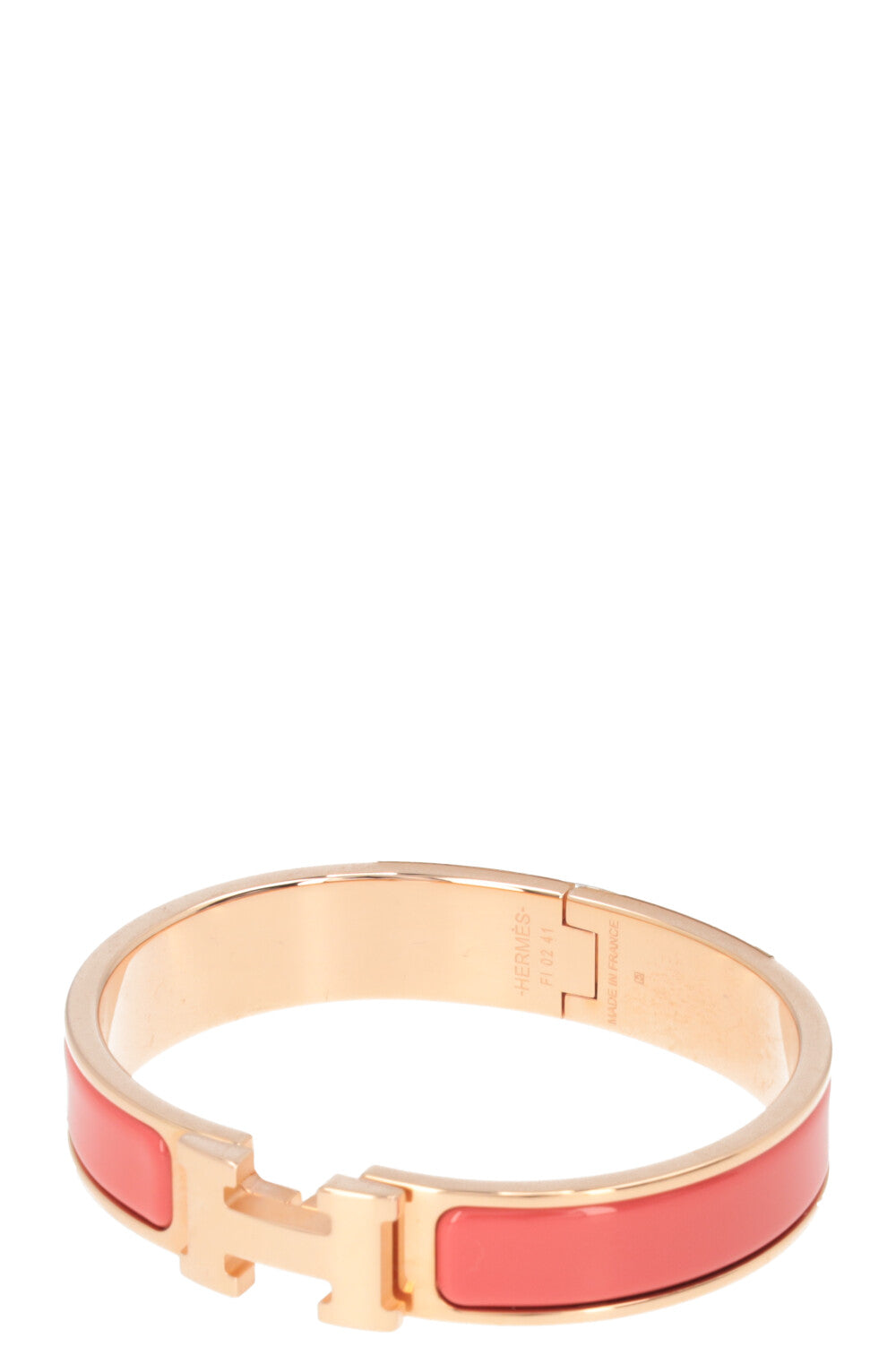 HERMÈS Clic H Bracelet Rose Gold Coral