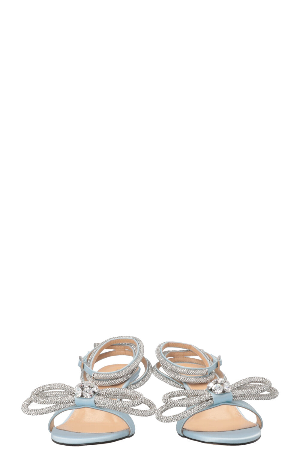 MACH&MACH Double Bow Heels Silk Blue