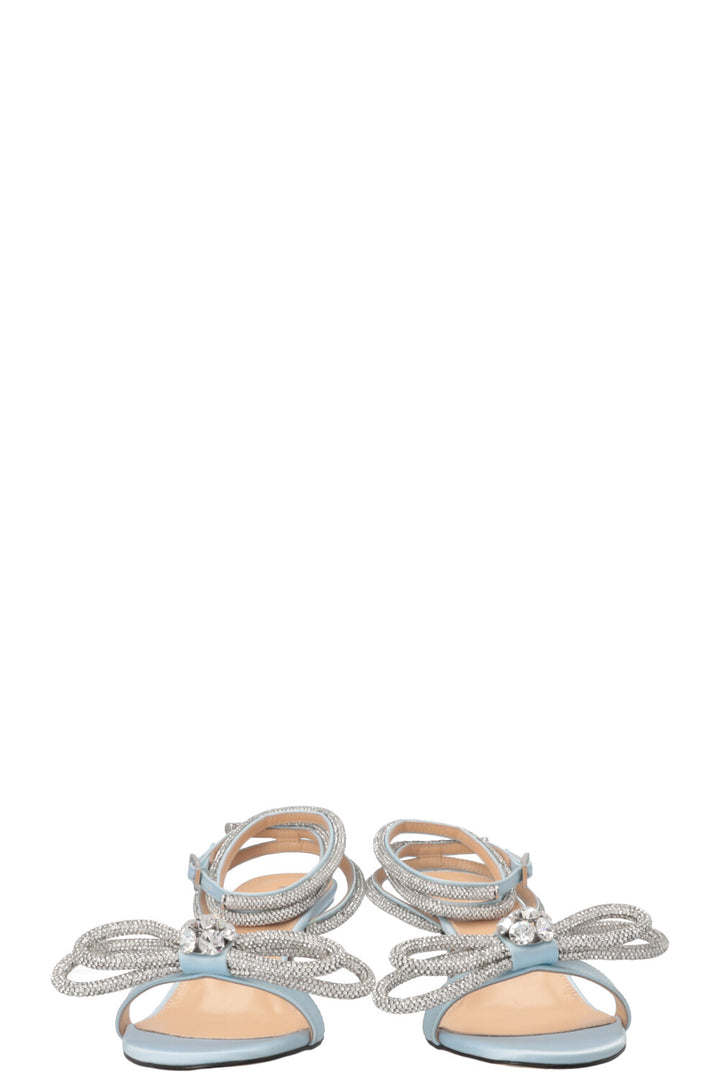MACH&MACH Double Bow Heels Silk Blue