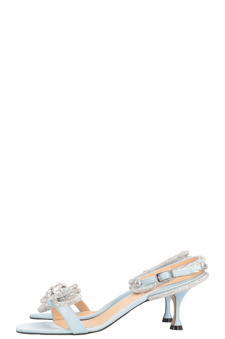 MACH&MACH Double Bow Heels Silk Blue