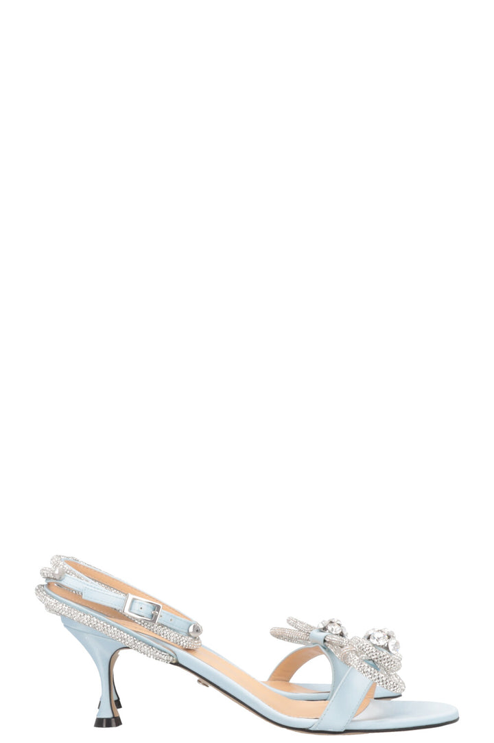 MACH&MACH Double Bow Heels Silk Blue